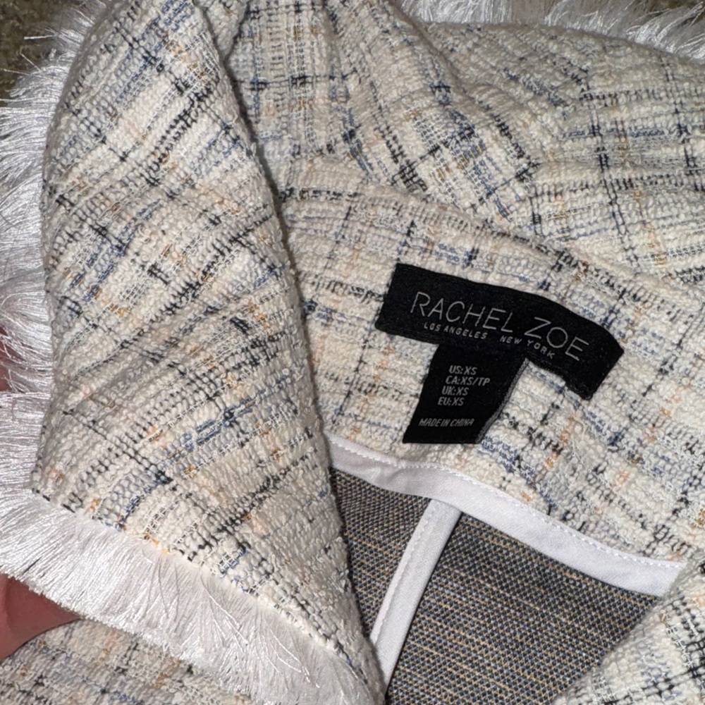 Rachel Zoe Women's Cream Textured Blazer - Picture 4 of 5